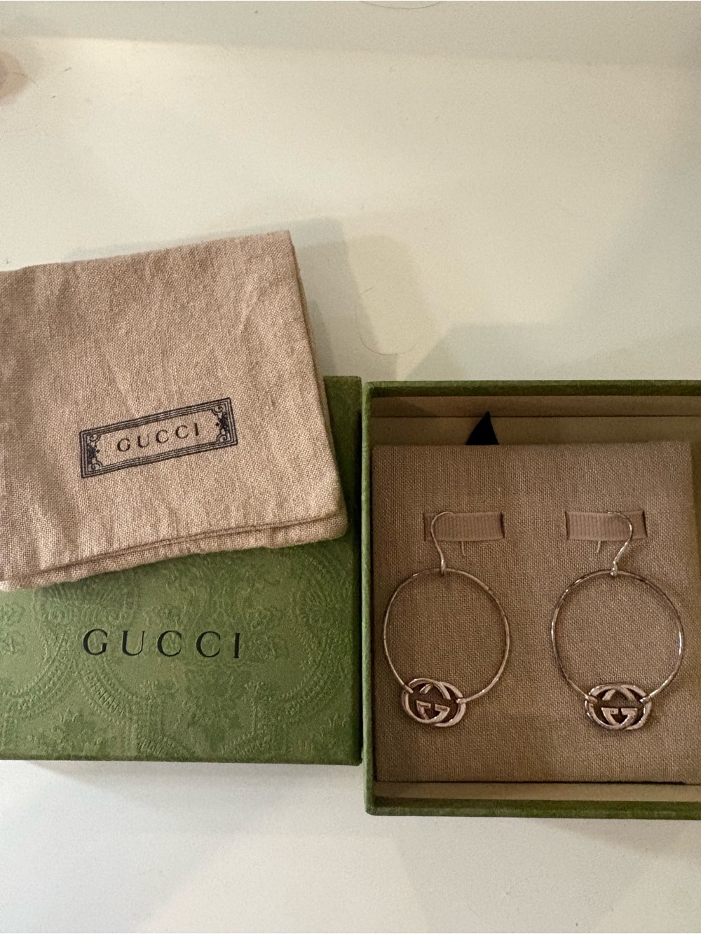 Gucci Sterling Silver
Interlocking G Hoop Earrings